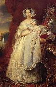 Franz Xaver Winterhalter Portrait of Helena of Mecklemburg-Schwerin, Duchess of Orleans with her son the Count of Paris oil on canvas